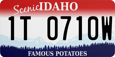ID license plate 1T0710W