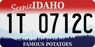 ID license plate 1T0712C