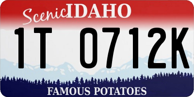 ID license plate 1T0712K