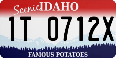 ID license plate 1T0712X