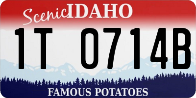 ID license plate 1T0714B
