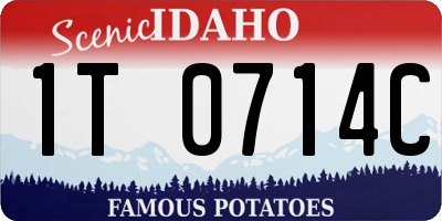 ID license plate 1T0714C