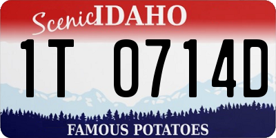 ID license plate 1T0714D