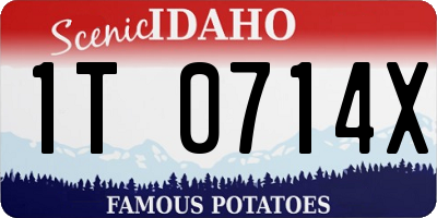 ID license plate 1T0714X