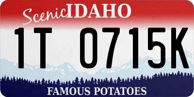 ID license plate 1T0715K