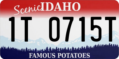 ID license plate 1T0715T