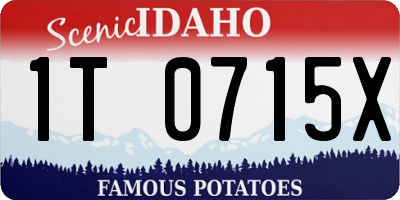 ID license plate 1T0715X