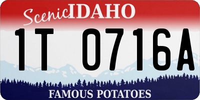ID license plate 1T0716A