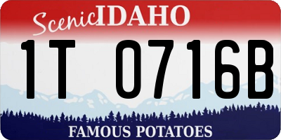 ID license plate 1T0716B