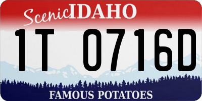 ID license plate 1T0716D