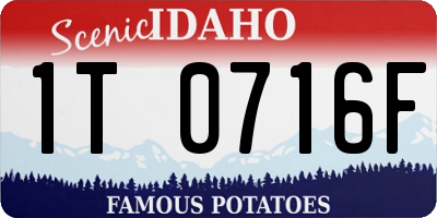 ID license plate 1T0716F
