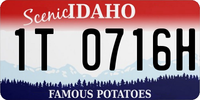 ID license plate 1T0716H