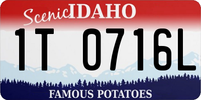 ID license plate 1T0716L