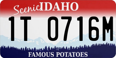ID license plate 1T0716M