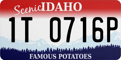 ID license plate 1T0716P