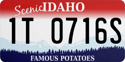 ID license plate 1T0716S