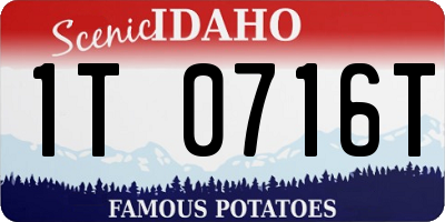 ID license plate 1T0716T
