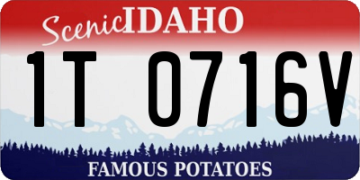ID license plate 1T0716V