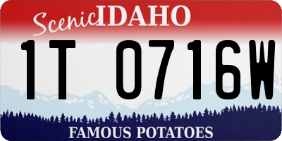 ID license plate 1T0716W