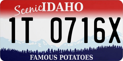 ID license plate 1T0716X