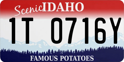 ID license plate 1T0716Y