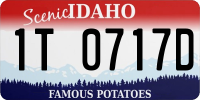 ID license plate 1T0717D