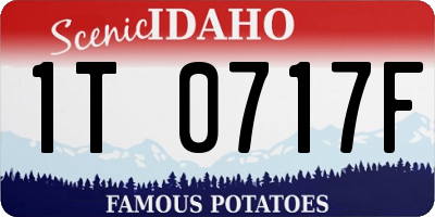ID license plate 1T0717F
