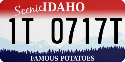 ID license plate 1T0717T