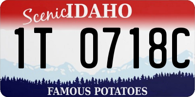 ID license plate 1T0718C