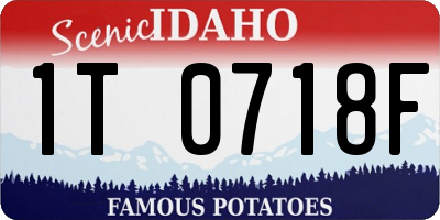 ID license plate 1T0718F