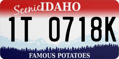 ID license plate 1T0718K