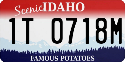ID license plate 1T0718M