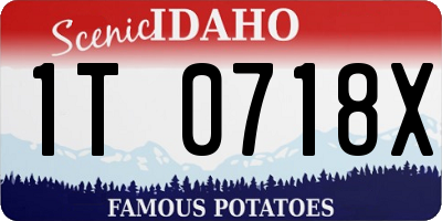 ID license plate 1T0718X