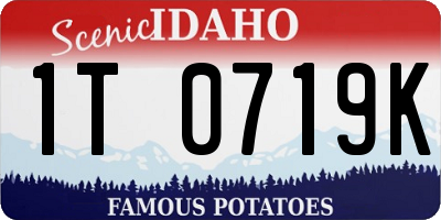 ID license plate 1T0719K