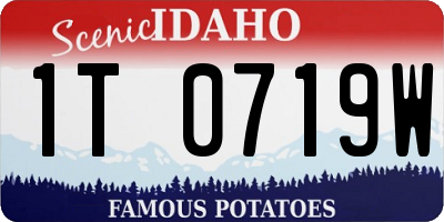 ID license plate 1T0719W