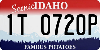 ID license plate 1T0720P
