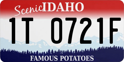ID license plate 1T0721F