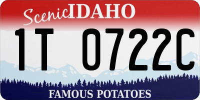 ID license plate 1T0722C