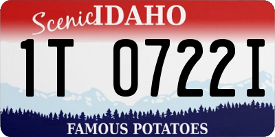 ID license plate 1T0722I