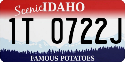 ID license plate 1T0722J