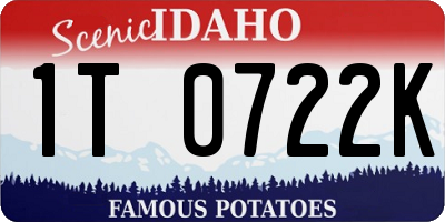 ID license plate 1T0722K