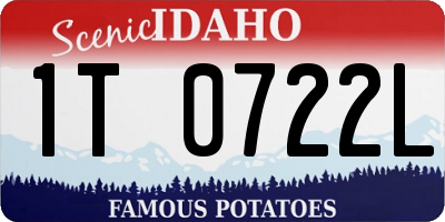 ID license plate 1T0722L
