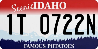 ID license plate 1T0722N