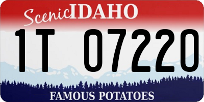 ID license plate 1T0722O
