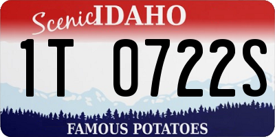 ID license plate 1T0722S