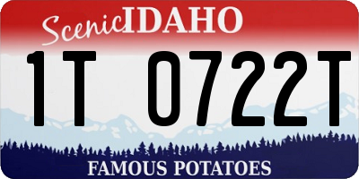 ID license plate 1T0722T