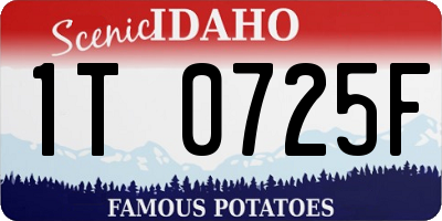 ID license plate 1T0725F