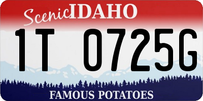 ID license plate 1T0725G