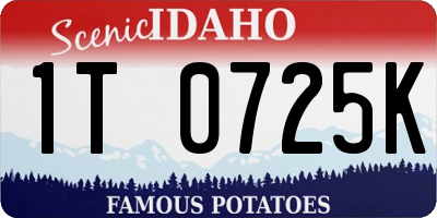 ID license plate 1T0725K