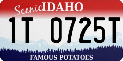 ID license plate 1T0725T